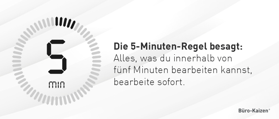 Mit der 5-Minuten-Regel zwischen wichtigen und unwichtigen Aufgaben unterscheiden.