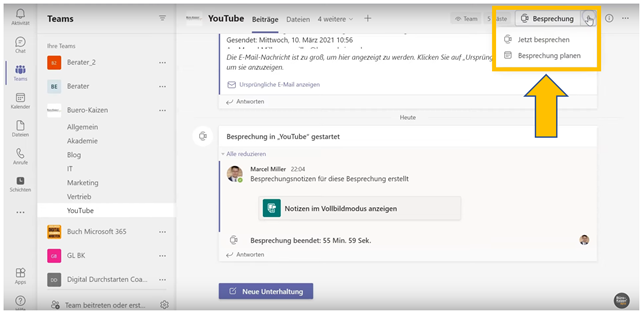 Anleitung für Microsoft Teams Videokonferenzen - Bild1