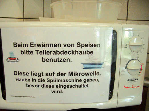 Beschriftung Mikrowelle