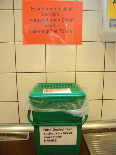 Mülleimer beschriften