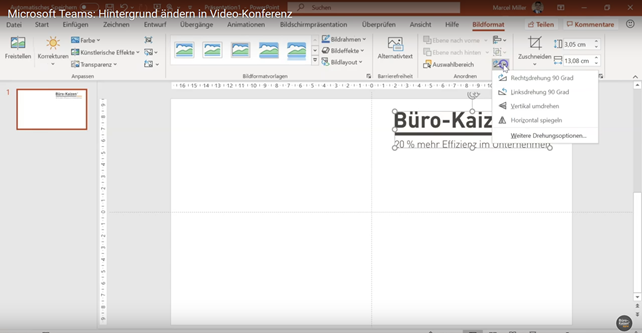 Das eigene Logo als Hintergrund in Teams-Videos einbinden