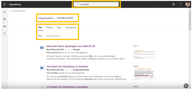 Microsoft SharePoint Suche - Anleitung für die Suchfunktion und Suchoperatoren - Bild1