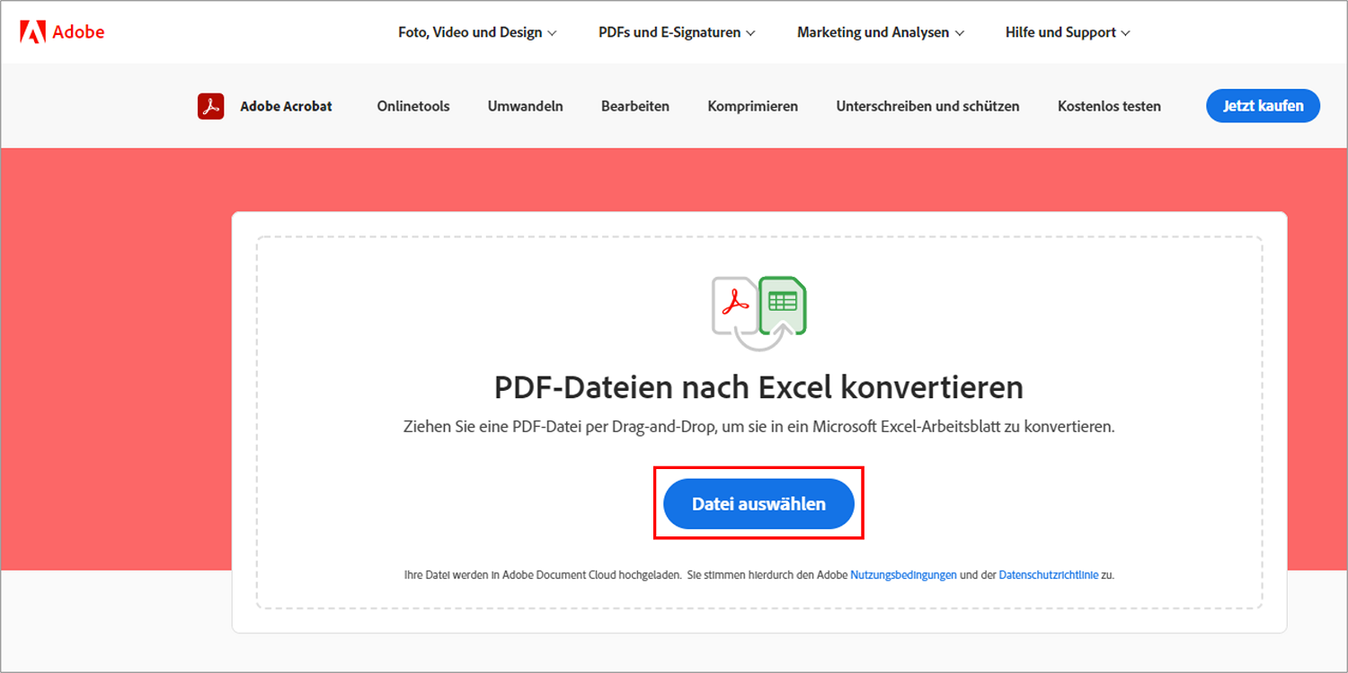 Adobe bietet einen online PDF-to-Excel-Converter an, den man 7 Tage kostenlos testen kann.