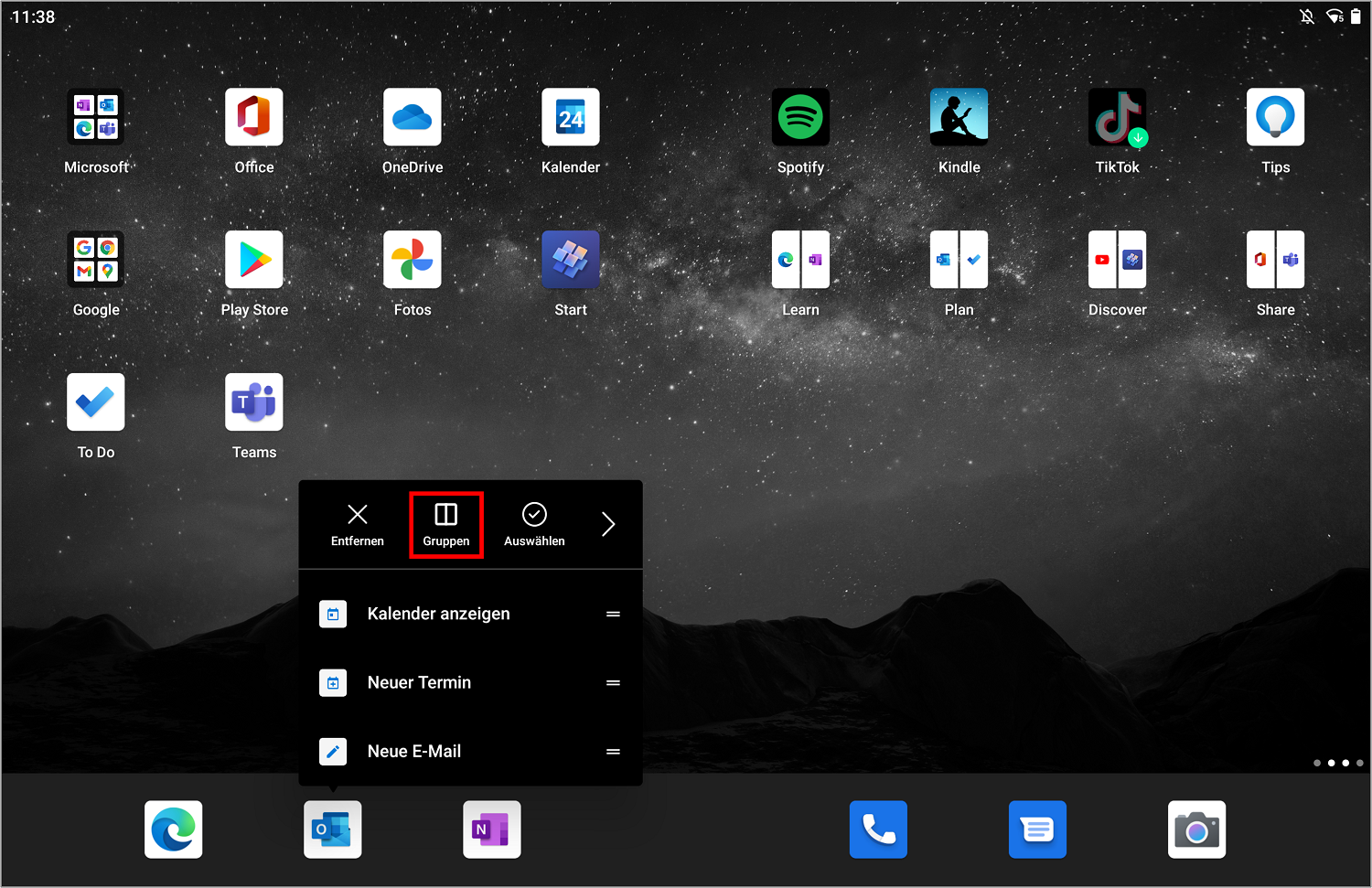 Beim Surface Duo kann man jeweils 2 Apps zu App-Gruppen verbinden.