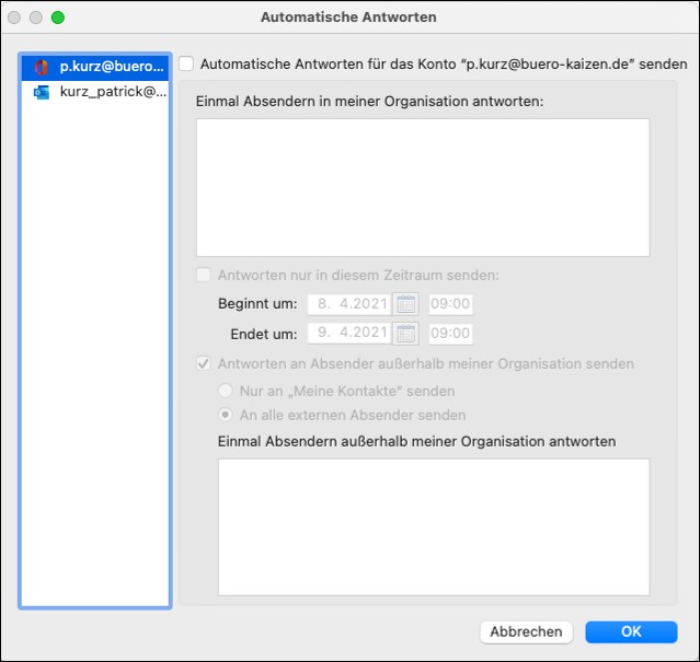 Abwesenheitsnotiz In Outlook Einrichten Anleitung