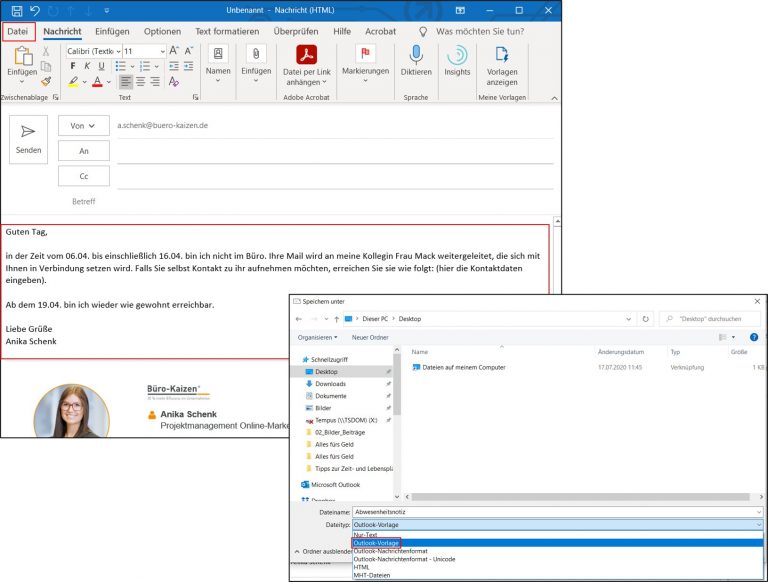 Outlook Beginnen Sie Alle Ihre Antworten Mit Outlook automatische Antwort/Autoresponder einrichten