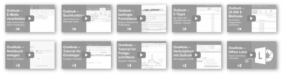 Videokurs Outlook OneNote grau