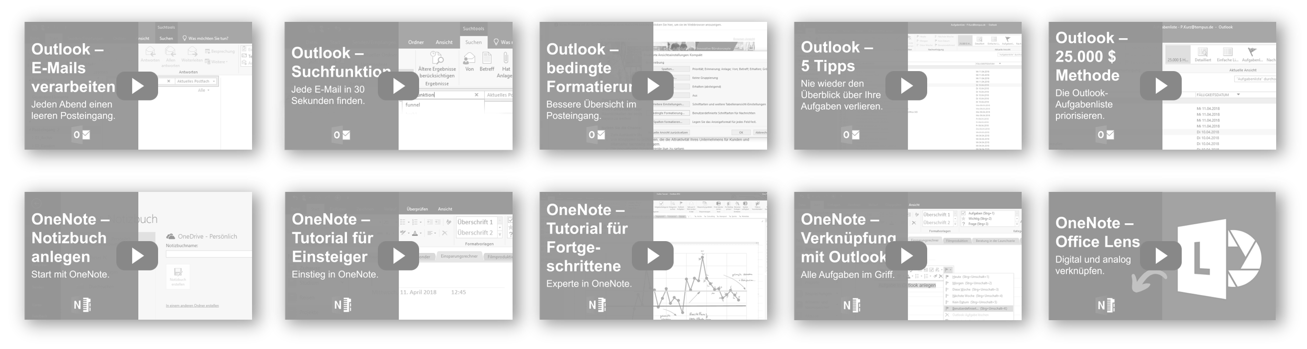 Videokurs Outlook OneNote grau