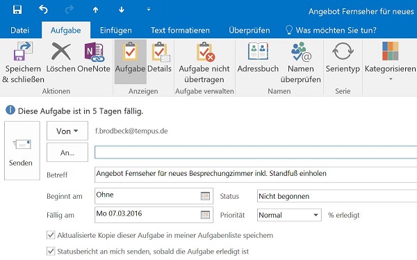 Aufgaben deligieren und zuweisen Outlook