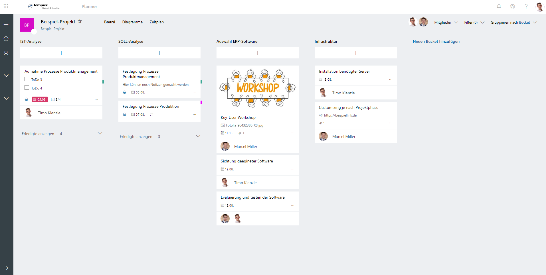 Microsoft Planner Mit Board, Zeitplan und Diagrammen Aufgaben verwalten