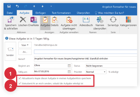 Aufgabenplaner nutzen und Status nachverfolgen