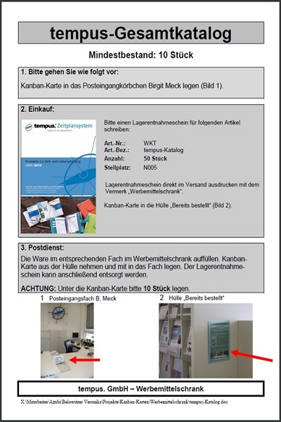 Beispiel Kanban Karte