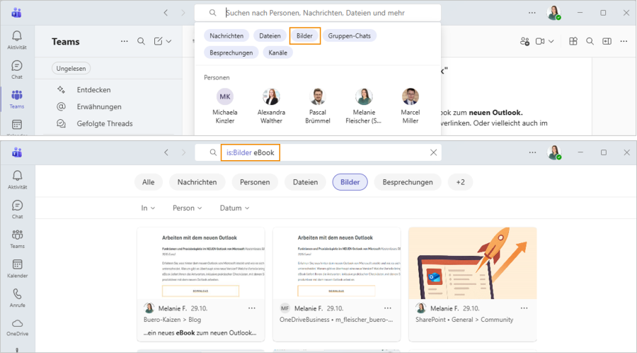 Bildersuche in Teams