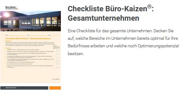 Checklisten Vorlage gesamtes Unternehmen