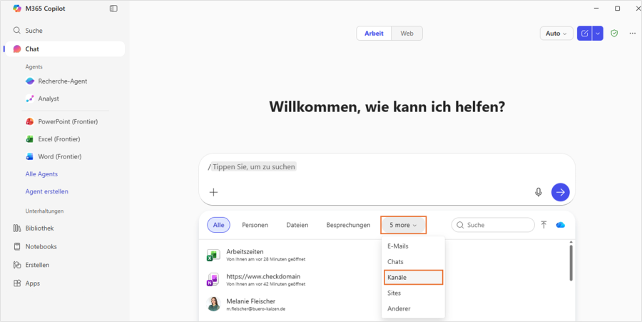 Copilot Chat Teams Kanäle Quelle