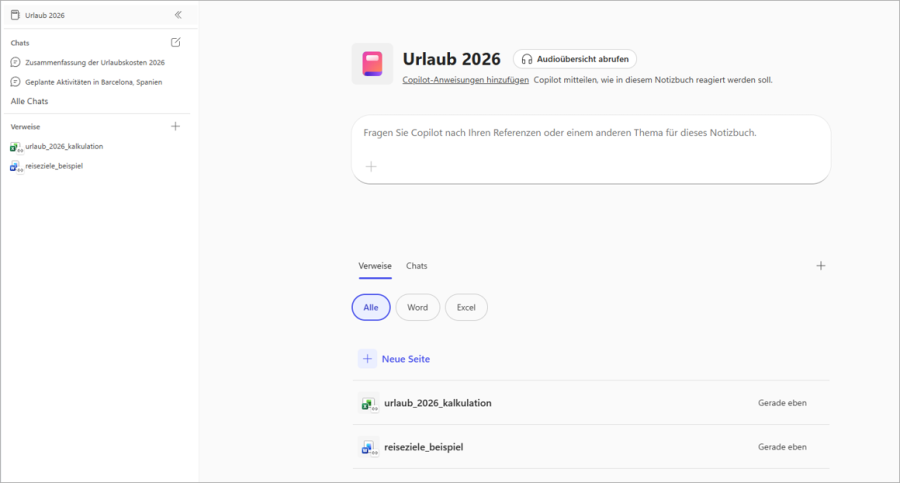 Copilot Notizbücher privat nutzen