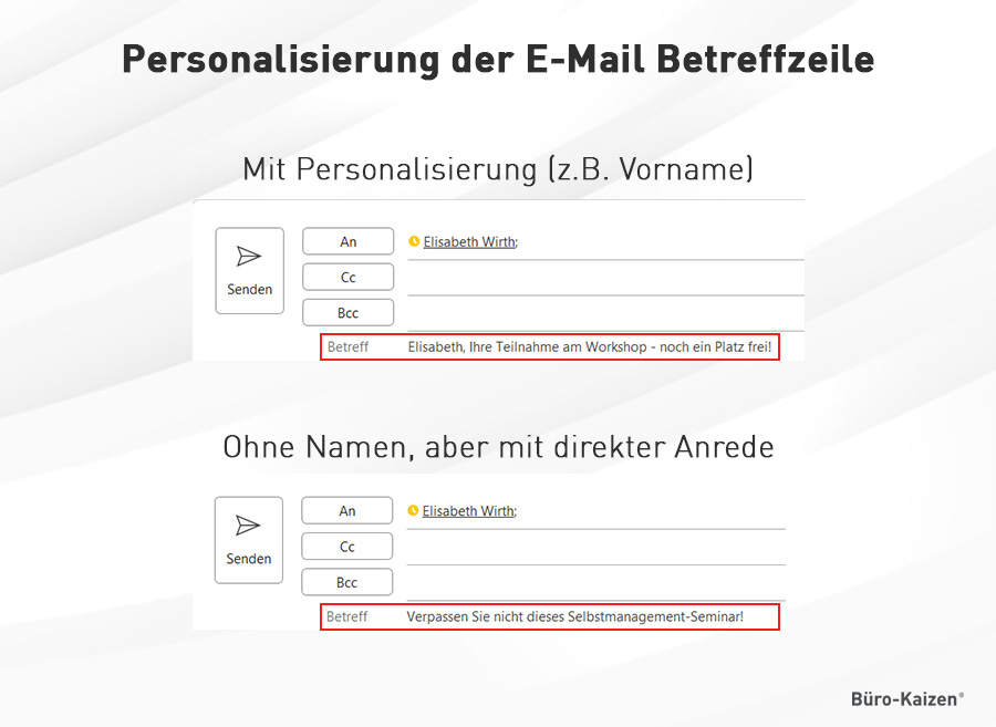 E Mail Betreffzeile Personalisierung