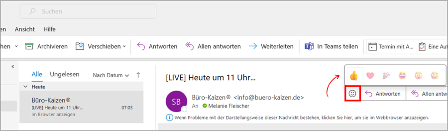 E-Mail Flut Reactions