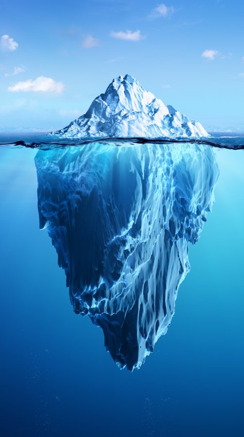 Vergleich zwischen Eisbergmodell und Pareto-Prinzip