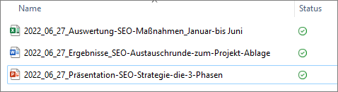 Elektronische Ablage: Sie sollten eine einheitliche Bezeichnung der Ordner festlegen.