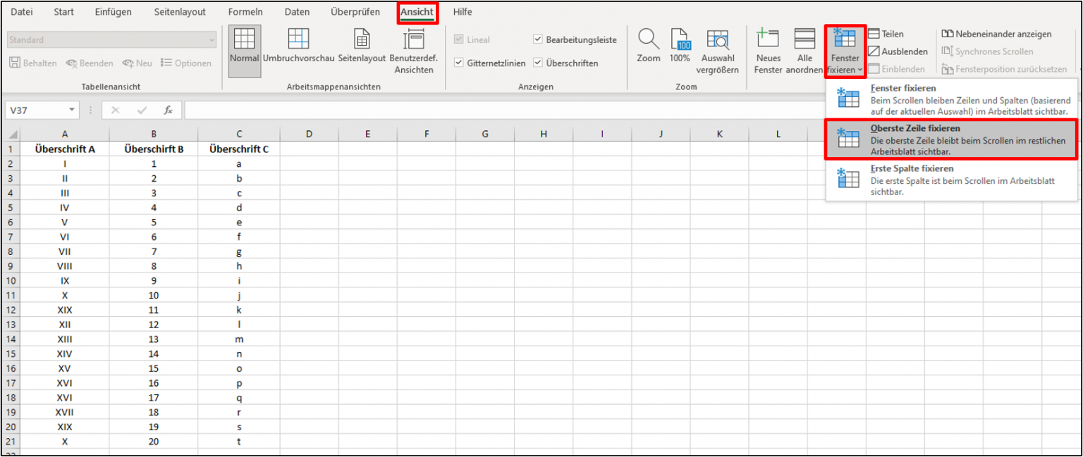 Excel zeile fixieren so geht s schritt f r schritt anleitung 