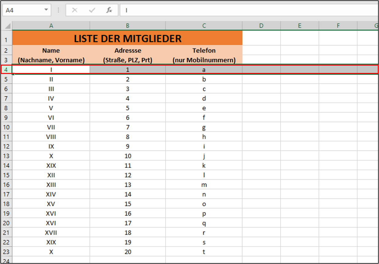 excel-zeile-markieren