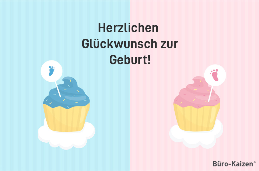 Wenn Sie Ihre Glückwünsche zur Geburt eines Kollegen übermitteln möchten, eignet sich eine Karte am besten. Somit bekommen Vater und Mutter des Kindes die Glückwünsche.