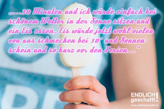 Eis in der Sonne sitzen