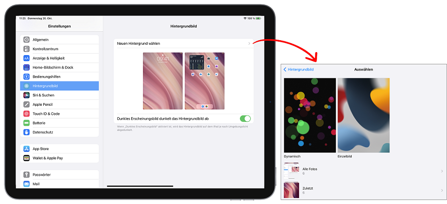 iPad Hintergrund einstellen