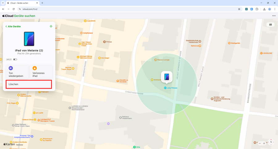 iPhone deaktiviert mit iPhone suchen löschen