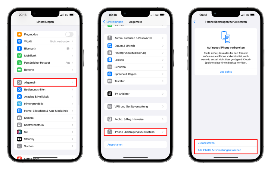 iPhone löschen Anleitung