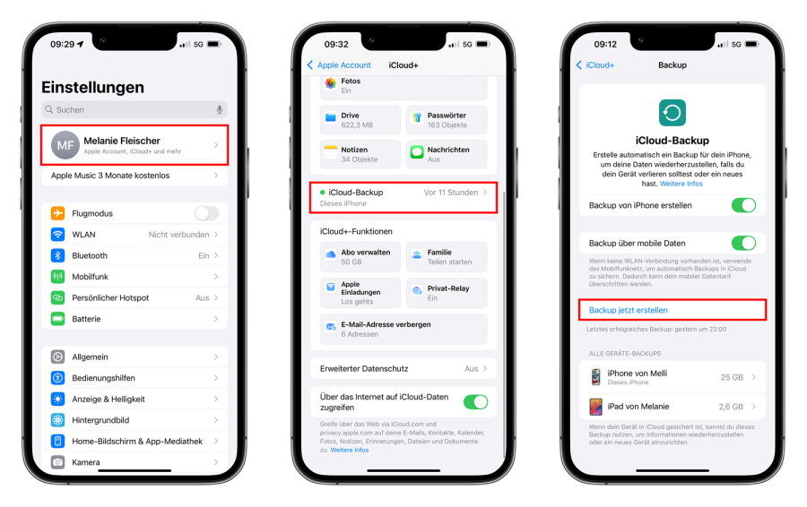 iPhone löschen Backup erstellen