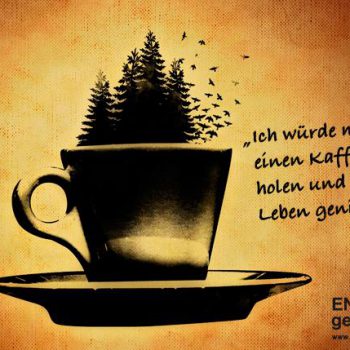 Leben genießen mit einem Kaffee