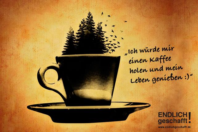 Leben genießen mit einem Kaffee