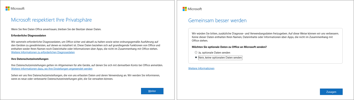 Mit diesem Dialogfenster macht Microsoft seine Nutzer auf die neuen Datenschutzkontrolleinstellungen aufmerksam.