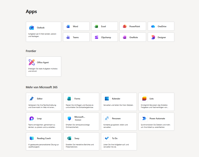 Microsoft 365 kostenlos Web Anwendungen