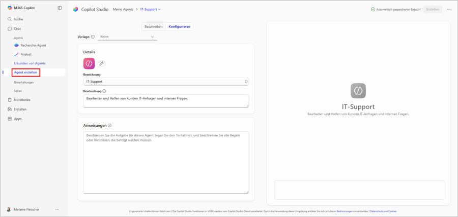 Microsoft Copilot Agent erstellen
