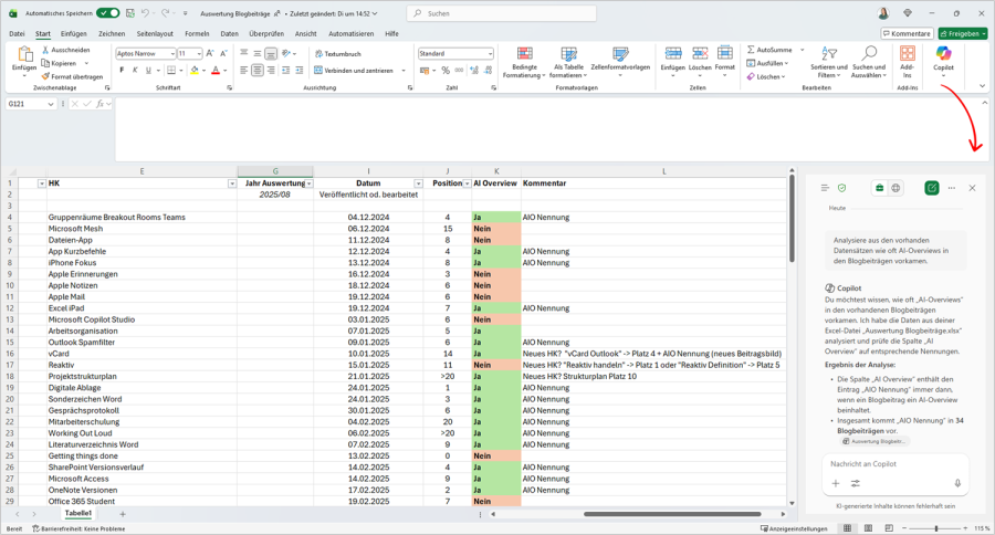 Microsoft Copilot in Excel