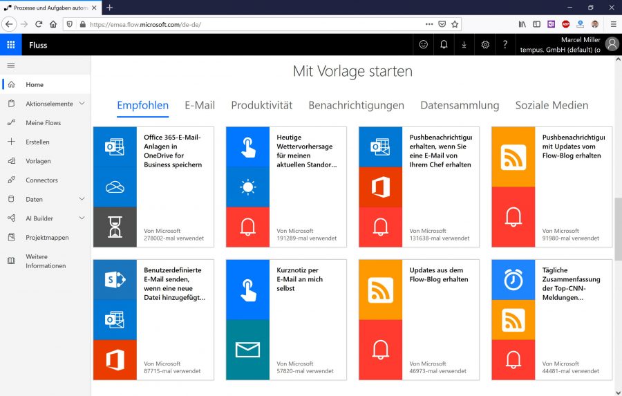 microsoft-flows-vorgefertigte-workflows