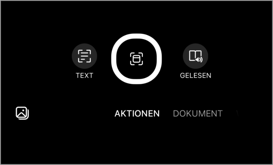 Microsoft Lens Menü Aktionen