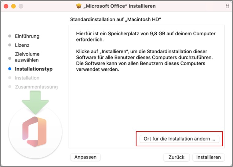 Vor der Installation vom Microsoft Office 365 Paket auf Ihrem MacBook sollten Sie den Speicherplatz überprüfen.