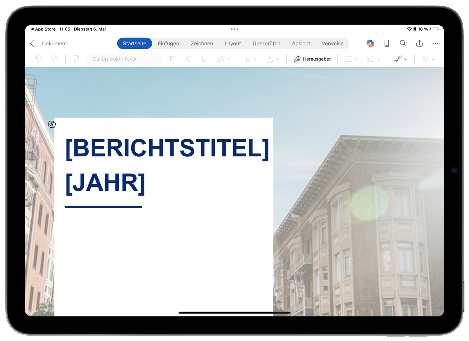 Microsoft Office für iPad Word bearbeiten