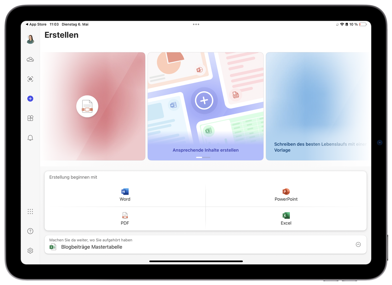 Microsoft Office für iPad Word