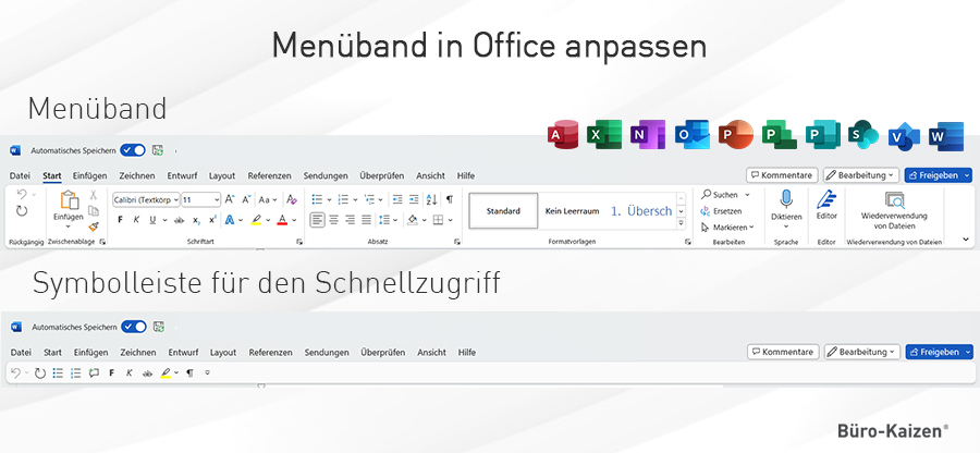 Menüband in Office anpassen