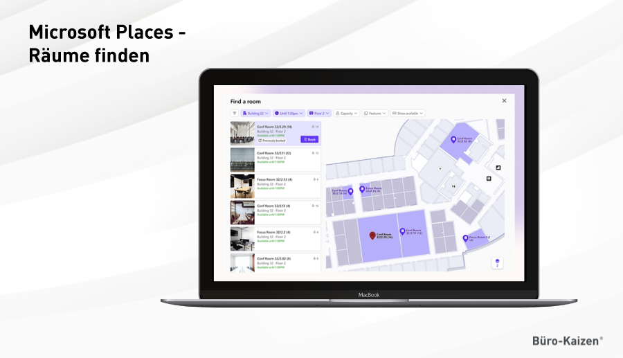 Microsoft Places-App: Räume finden