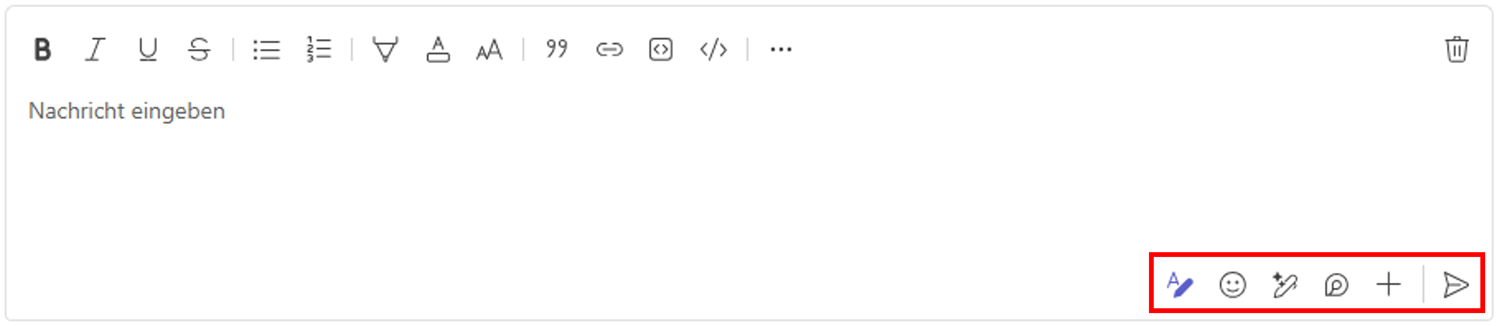 Für das Erstellen einer Chat-Nachricht in Teams stehen Ihnen die verschiedensten Funktionen und Formatierungsmöglichkeiten zur Verfügung.