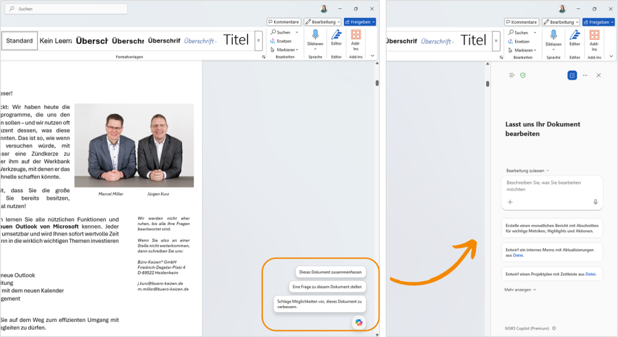 Copilot Button in Word Excel PowerPoint