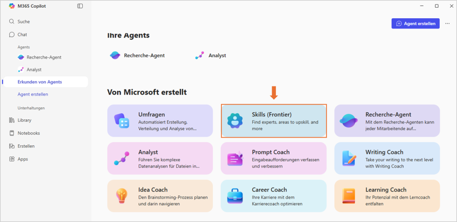 Neuer Copilot Agent Frontier
