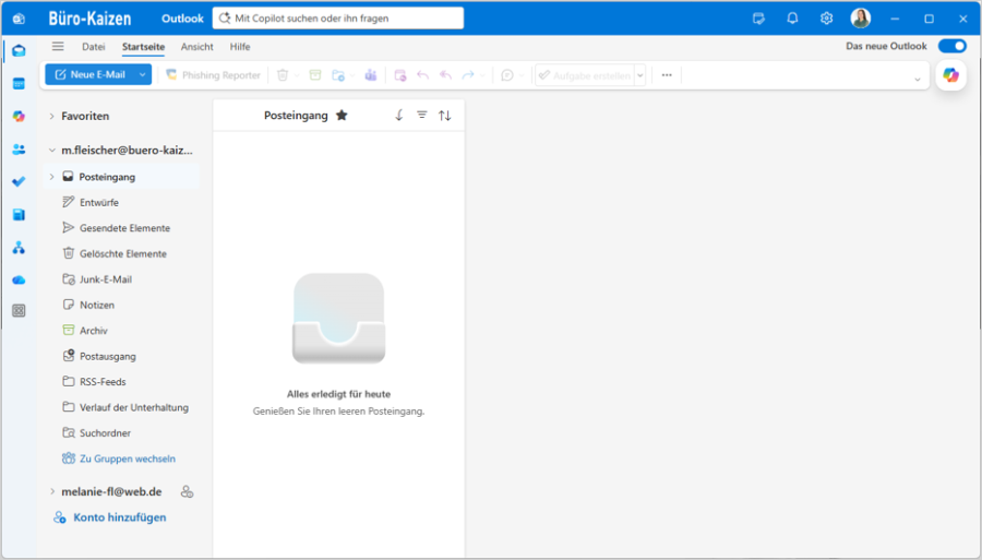 Neues Outlook Opt Out Phase