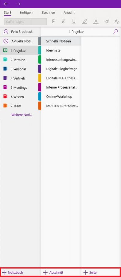 one-note-notizbuch-struktur